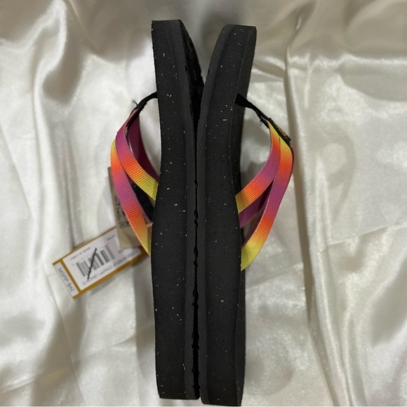 Teva Reflip Strappy Gradiate Sandal Thong Rainbow Flip Flop Black Size 7 New - Picture 10 of 14